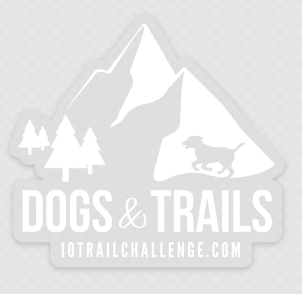 dogs and trails - ten trail hiking challenge for dogs - sticker